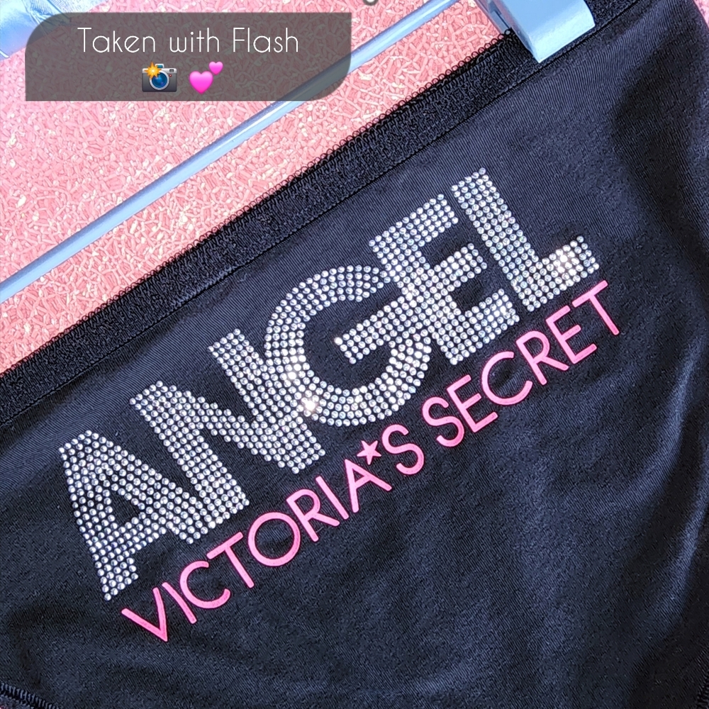 VS Angel Bling Panties Vintage Spellout Underwear Women Black Pink